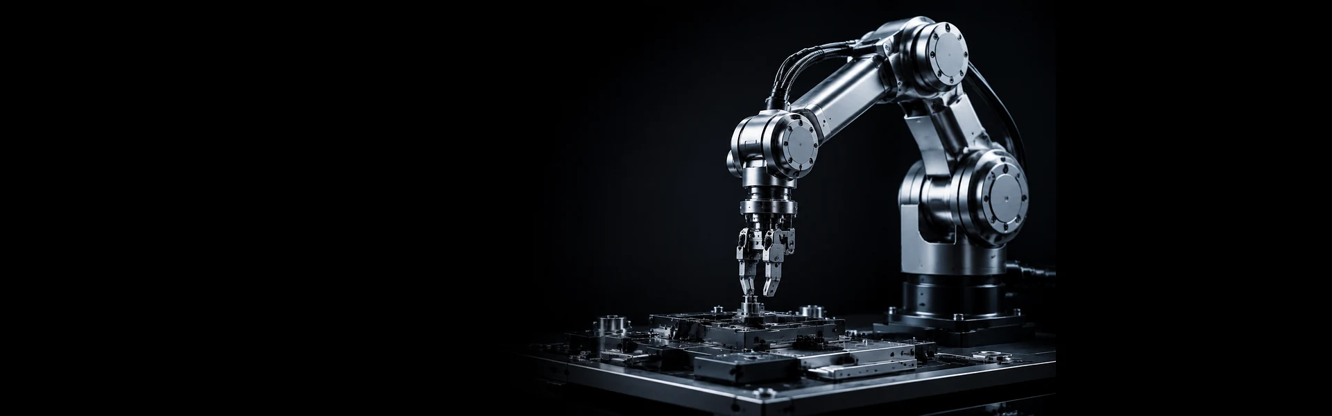 Robotics industrial robot arm and precision automation equipment hero banner